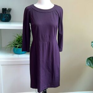 Banana Republic deep purple size 4, 3/4 sleeve dress, Round Neck Sheath Career